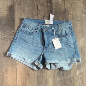 Jcrew as 25 mid rise denim shorts NWT